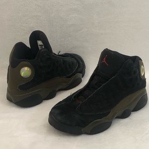 Kids Air Jordan 13 Retro PS Black Olive 414575-006 Basketball Shoes Size 1.5Y